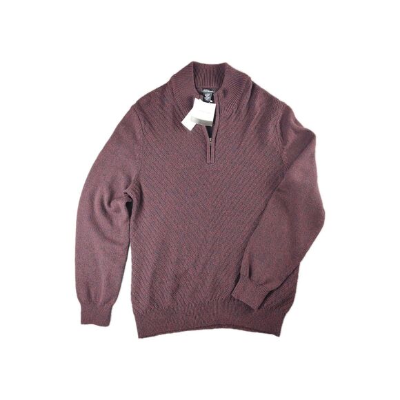 Calvin Klein Men’s 1/4 Zip Pullover Sweater XL Burgundy New With Tags NWT - Picture 1 of 16